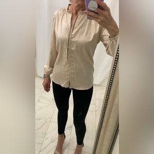 Cream animal print long sleeve top